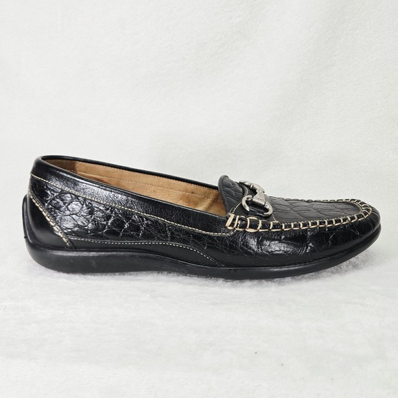 Martin Dingman Horsebit Loafers Mens 10.5 Black Saxon Crocodile Print Leather main image 5